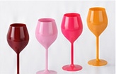 Four colorful reusable wine glasses