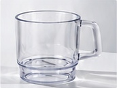 Clear reusable handled mug