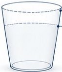 Cup showing two different fill levels