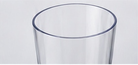 Clear tumbler rim and diameter